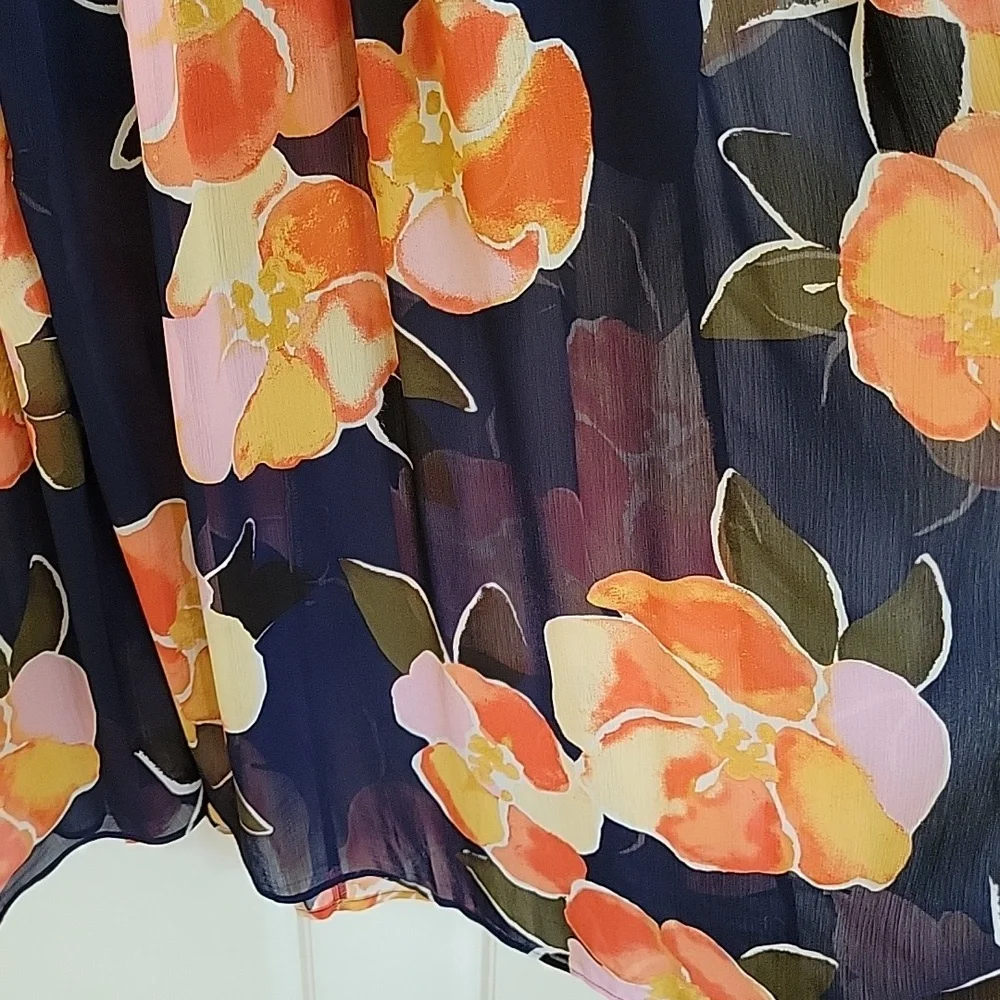 Maurices Sundress, size M - Navy With Orange, Pink, Taupe, and Olive Flowers - Picture 4 of 6